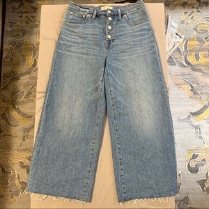 Madewell High Rise Wide Leg Crop Button Fly sz29